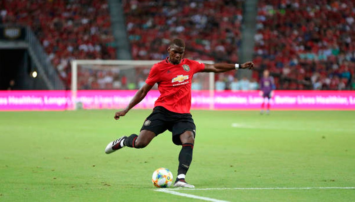 Paul Pogba, durante un partido con el United