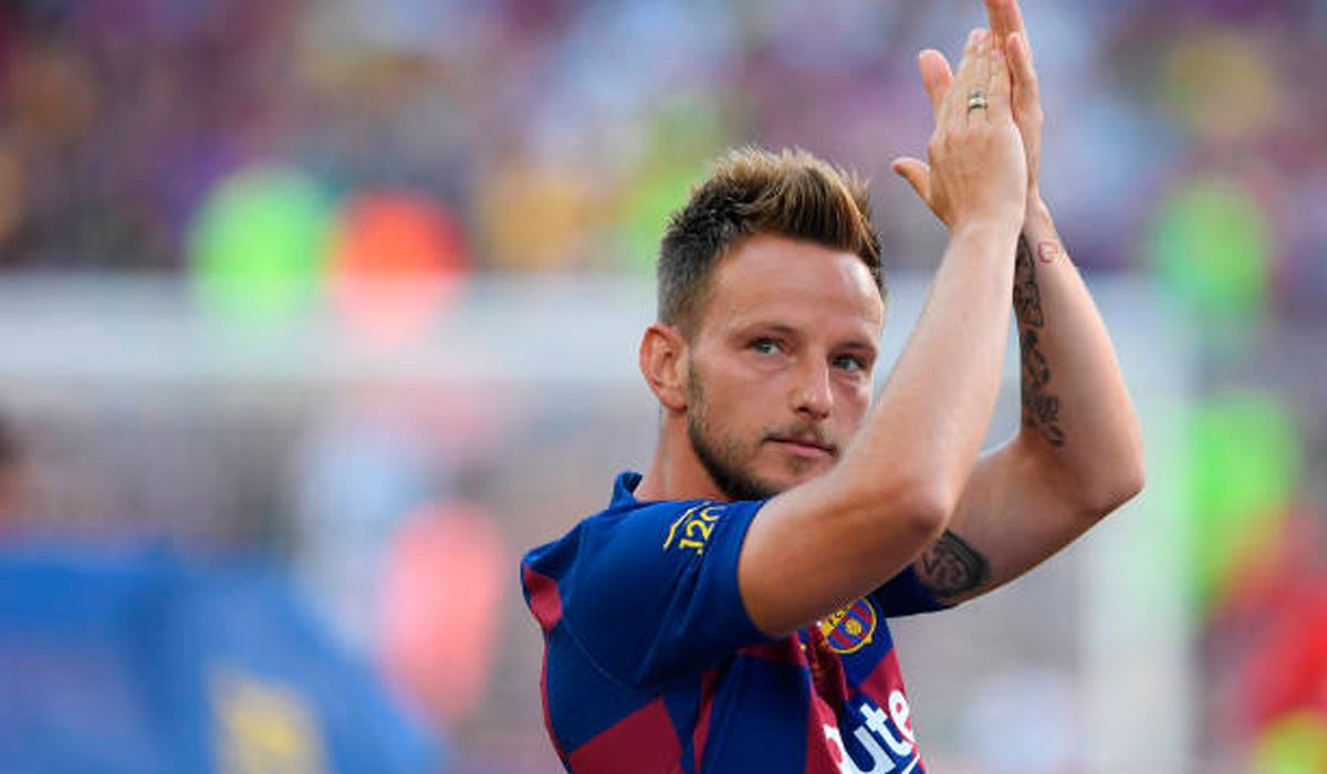 Ivan Rakitic, durante la presentación del Barcelona