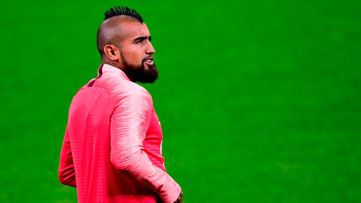 Arturo Vidal, durante un entrenamiento