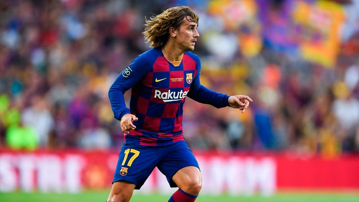 Antoine Griezmann in a pre-season match with Barça