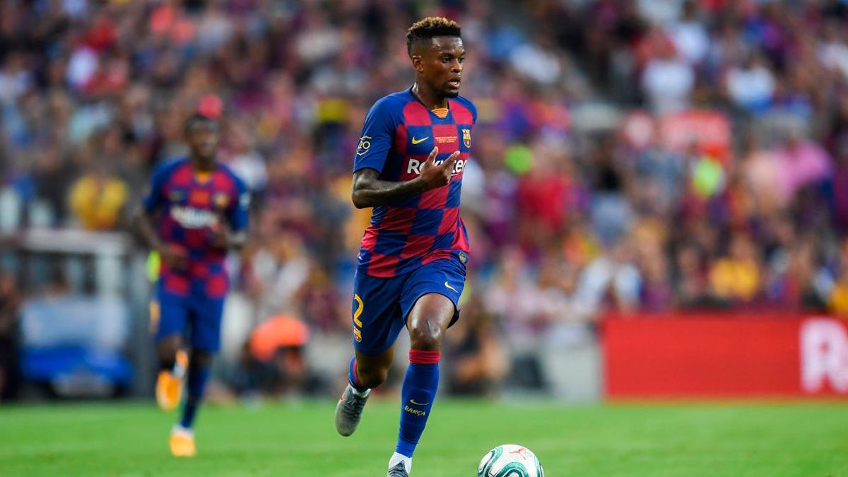 Nélson Semedo in a pre-season match of Barça