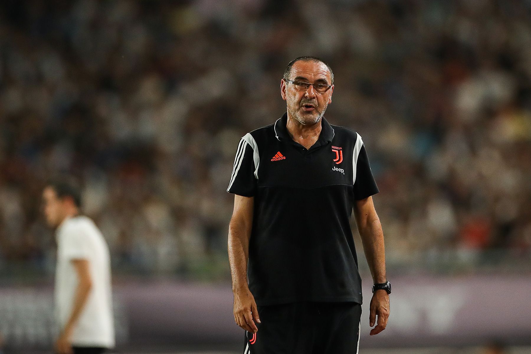 Maurizio Sarri in a match with Juventus