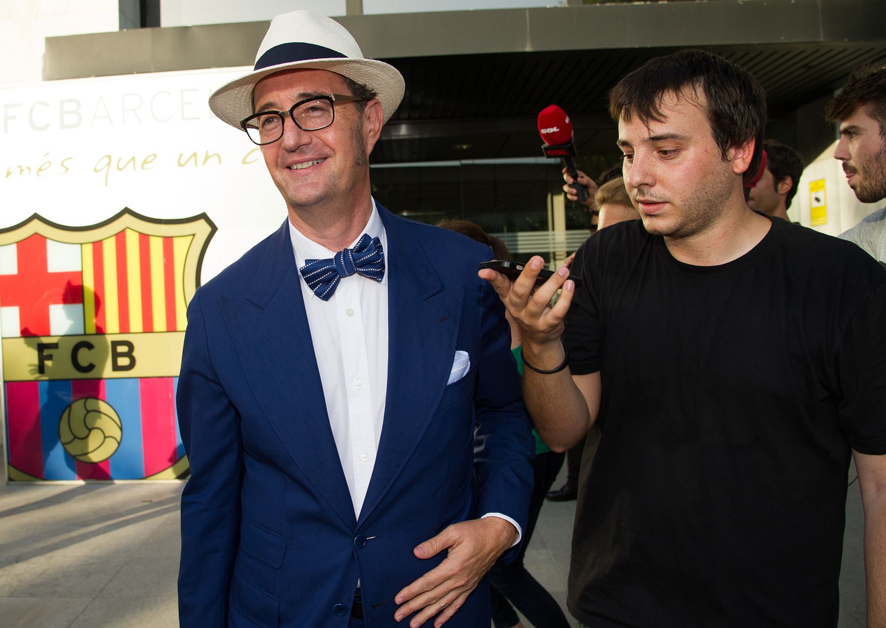 Neymar's lawyer, Juan de Dios Crespo, at Camp Nou
