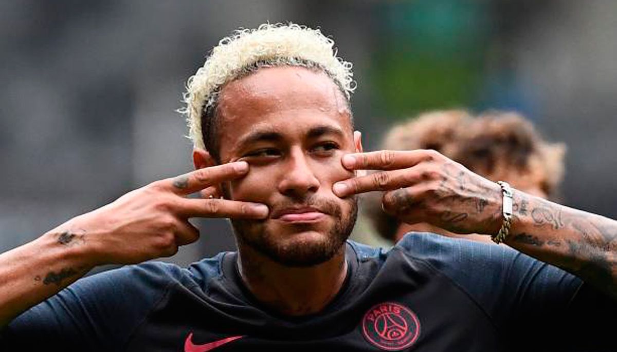 Neymar, durante un entrenamiento del PSG