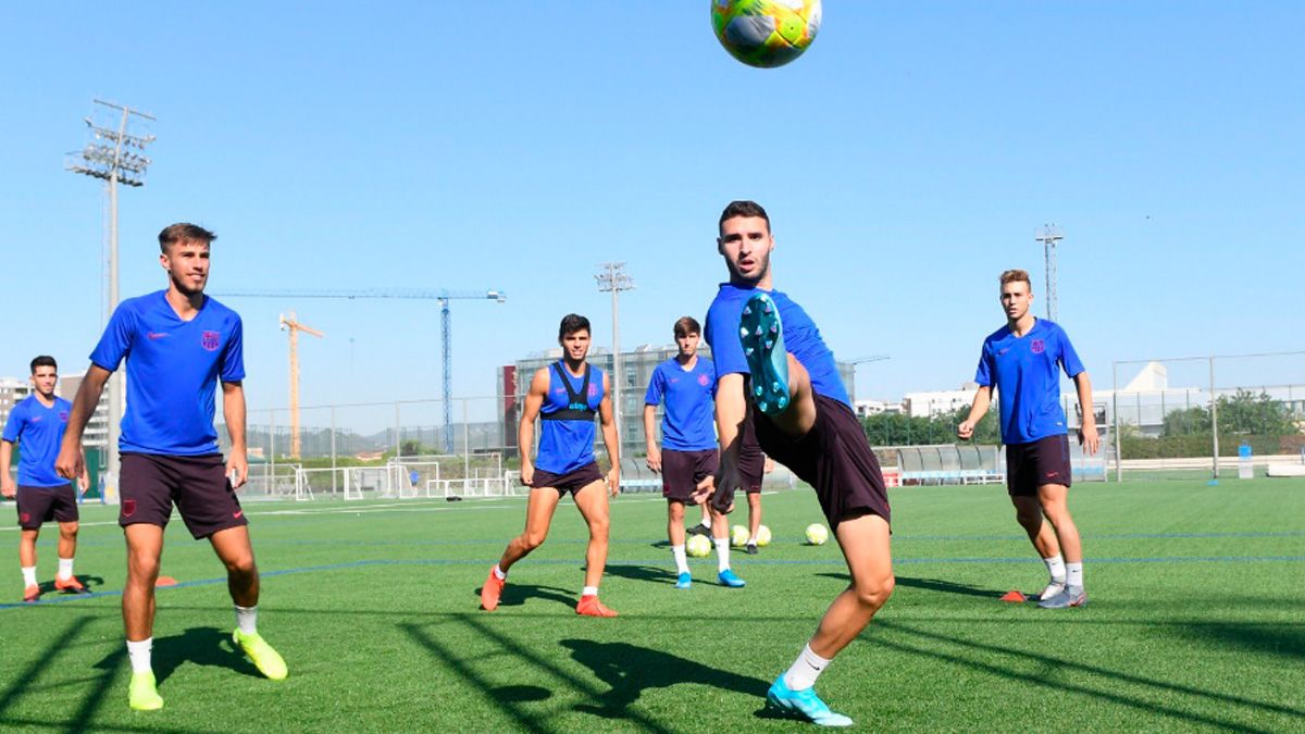 Abel Ruiz en un entrenamiento del Barça B | FCB