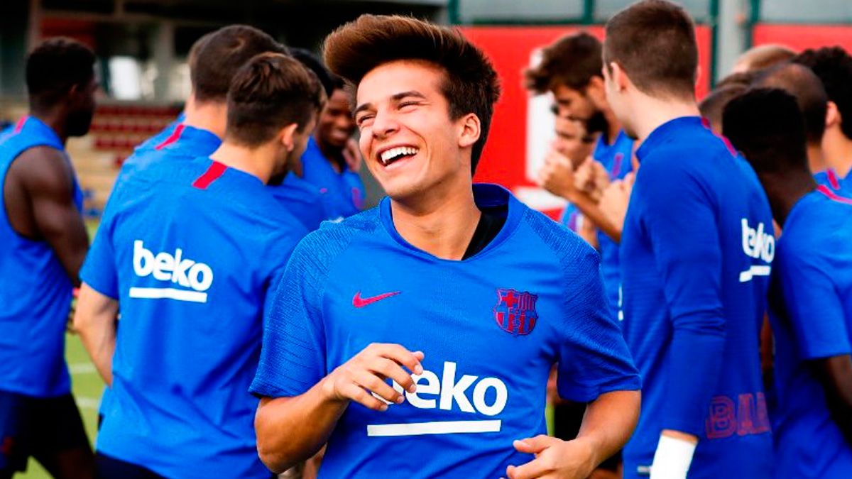 Riqui Puig in a training session of Barça | FCB