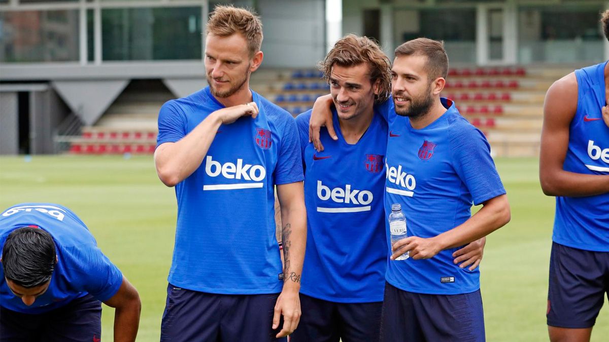 The players of FC Barcelona in a previous training session to the match against Athletic Club | FCB