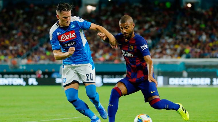 Rafinha Alcántara en un partido de pretemporada del FC Barcelona