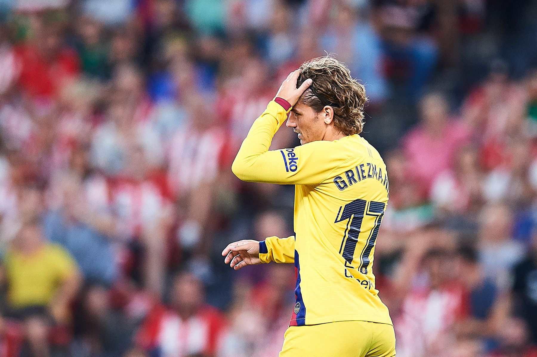 Griezmann During the match against the Athletic