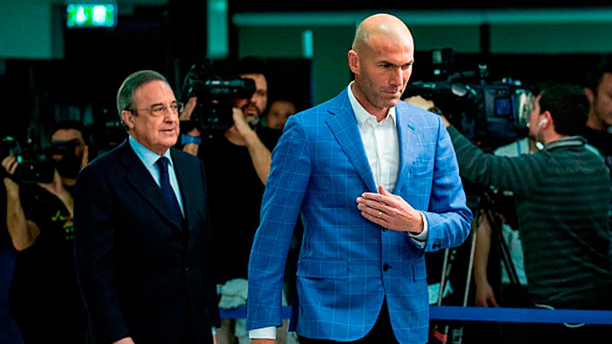 Zinedine Zidane y Florentino Pérez, técnico y presidente del Real Madrid