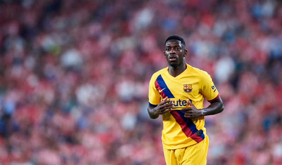 Ousmane Dembélé, durante el partido de San Mamés