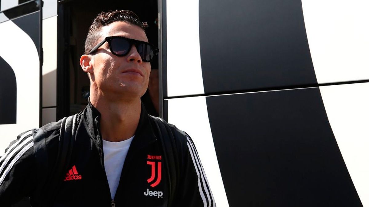 Cristiano Ronaldo en una concentración de la Juventus
