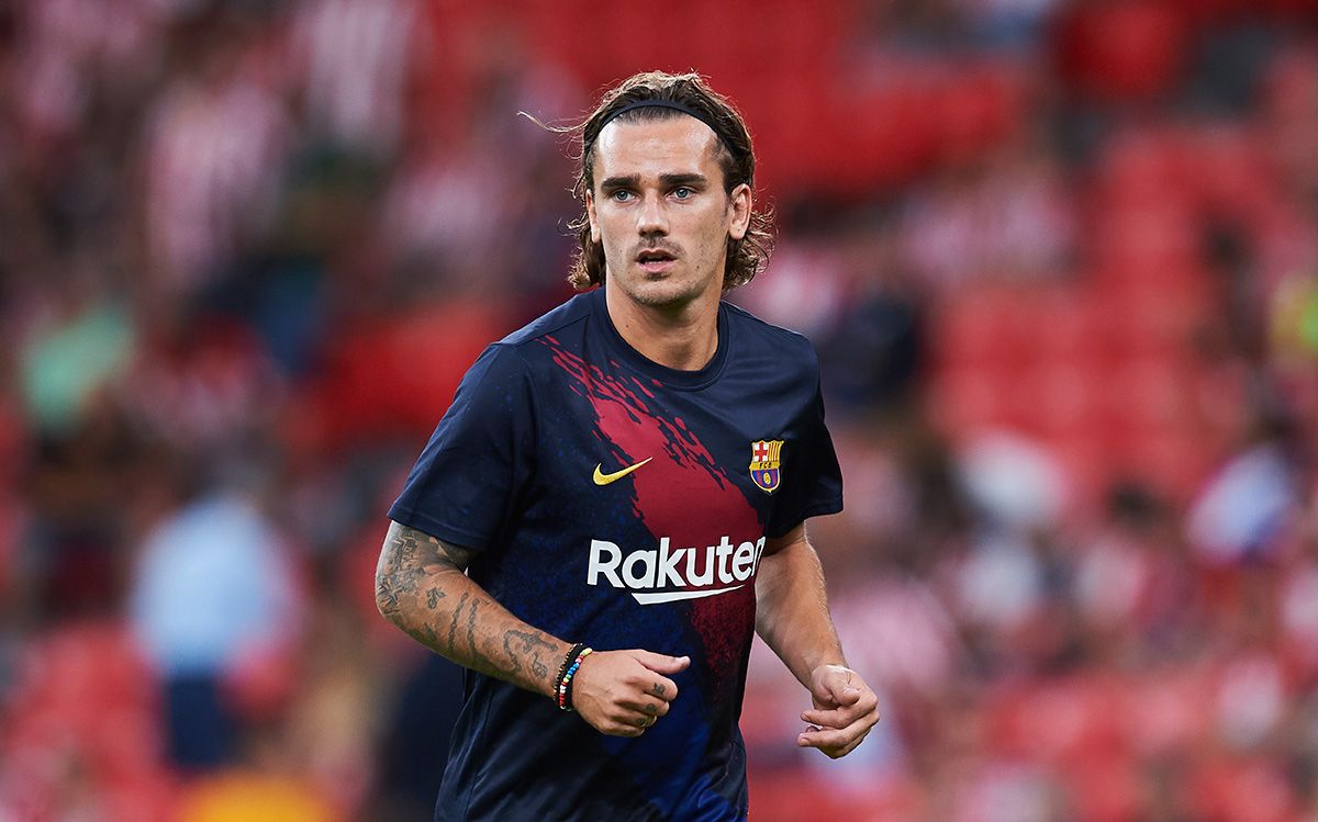 Antoine Griezmann, during a warming with FC Barcelona