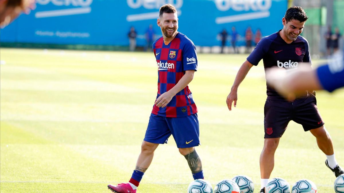 Leo Messi en un entrenamiento del FC Barcelona | FCB