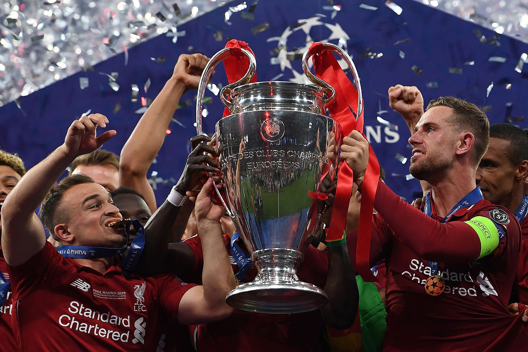The Liverpool celebrates his last Champions League