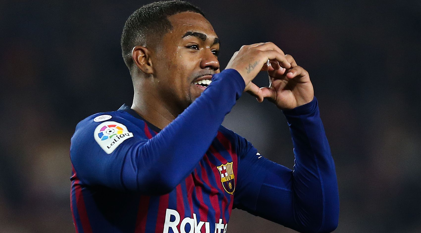 Malcom, during a match with FC Barcelona
