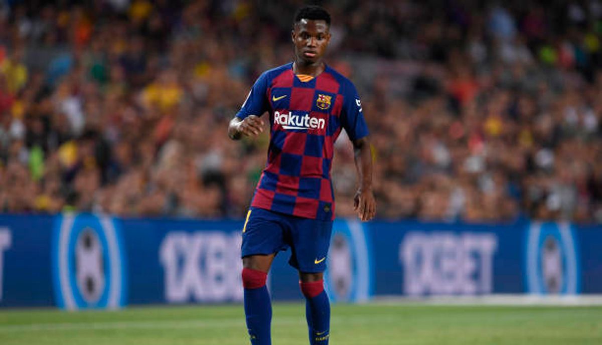 Ansu Fati, durante el Barça-Betis