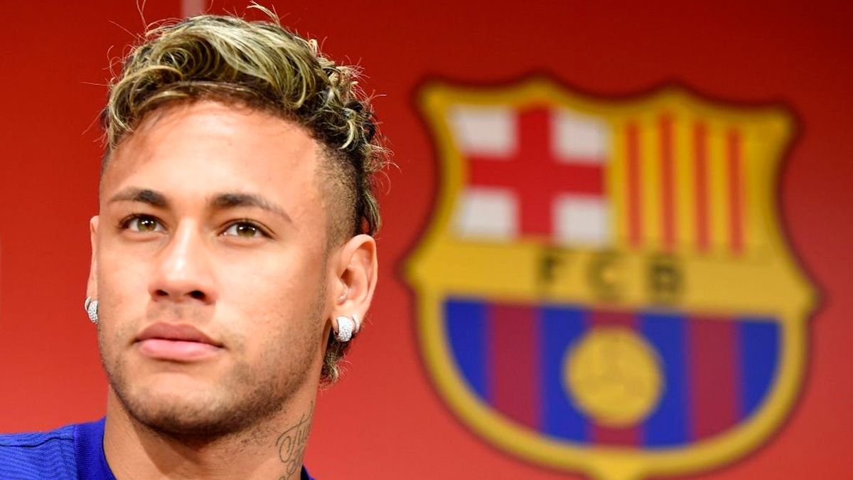 Neymar en un acto publicitario del Barça