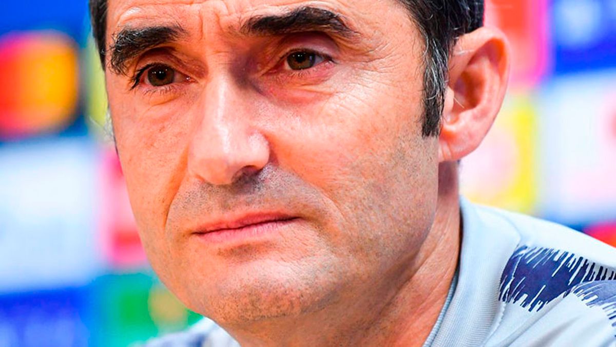 Ernesto Valverde durante una rueda prensa