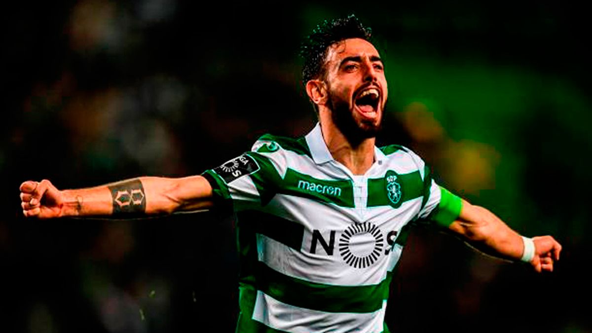 Bruno Fernández, celebrando un gol