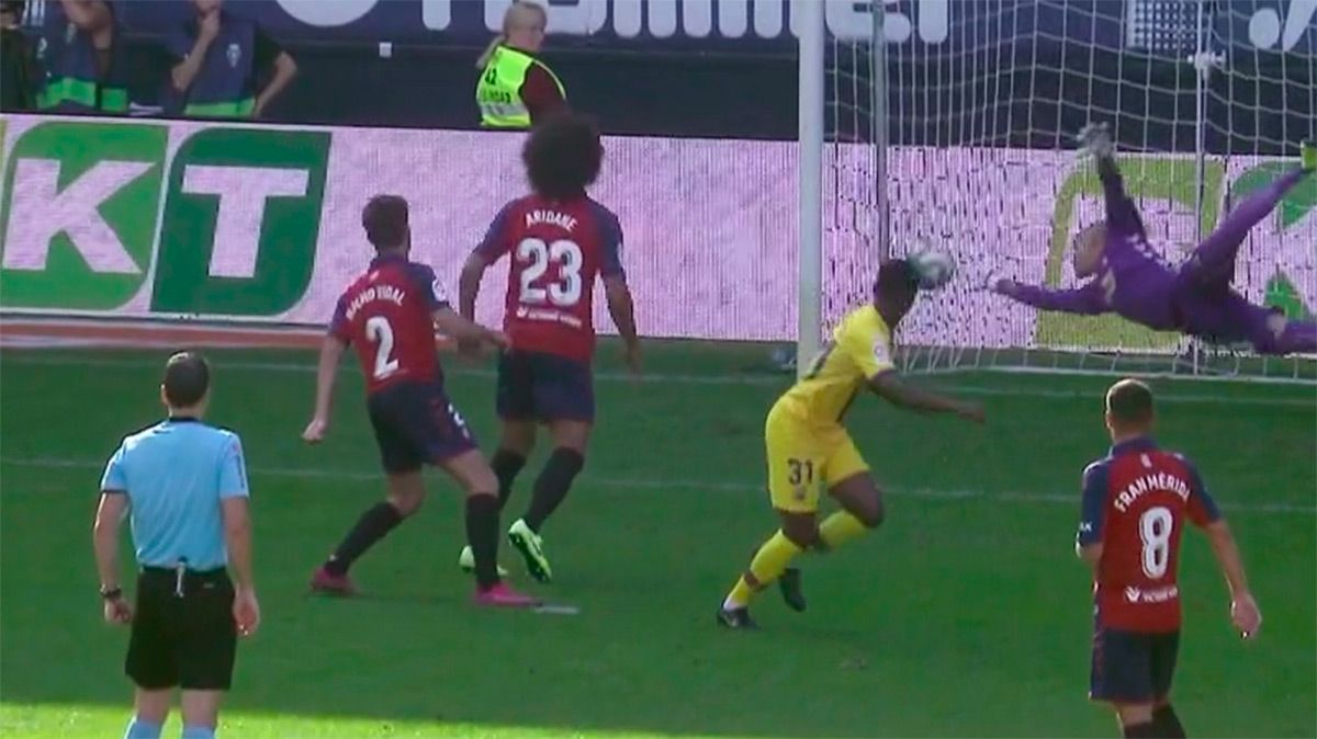 Ansu Fati, marcando un gran gol contra Osasuna