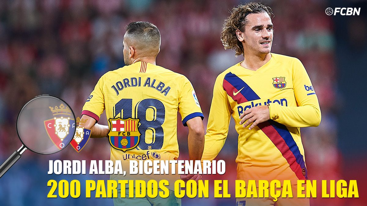 Jordi Alba and Griezmann, during the match against Osasuna in El Sadar