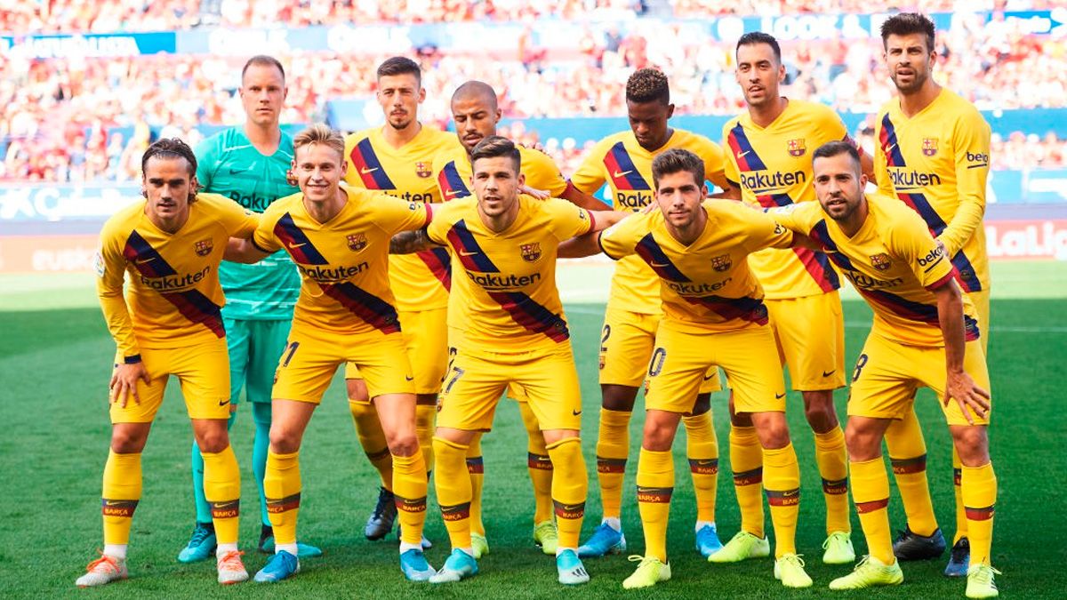 The line-up of Barça in a match of LaLiga