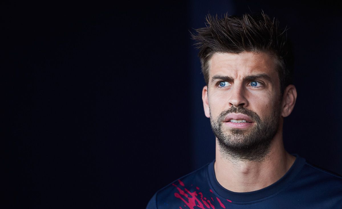 Gerard Piqué, during a warming with FC Barcelona