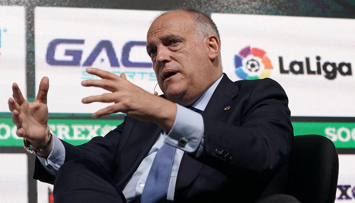 Javier Thebes, president of LaLiga, during a conference