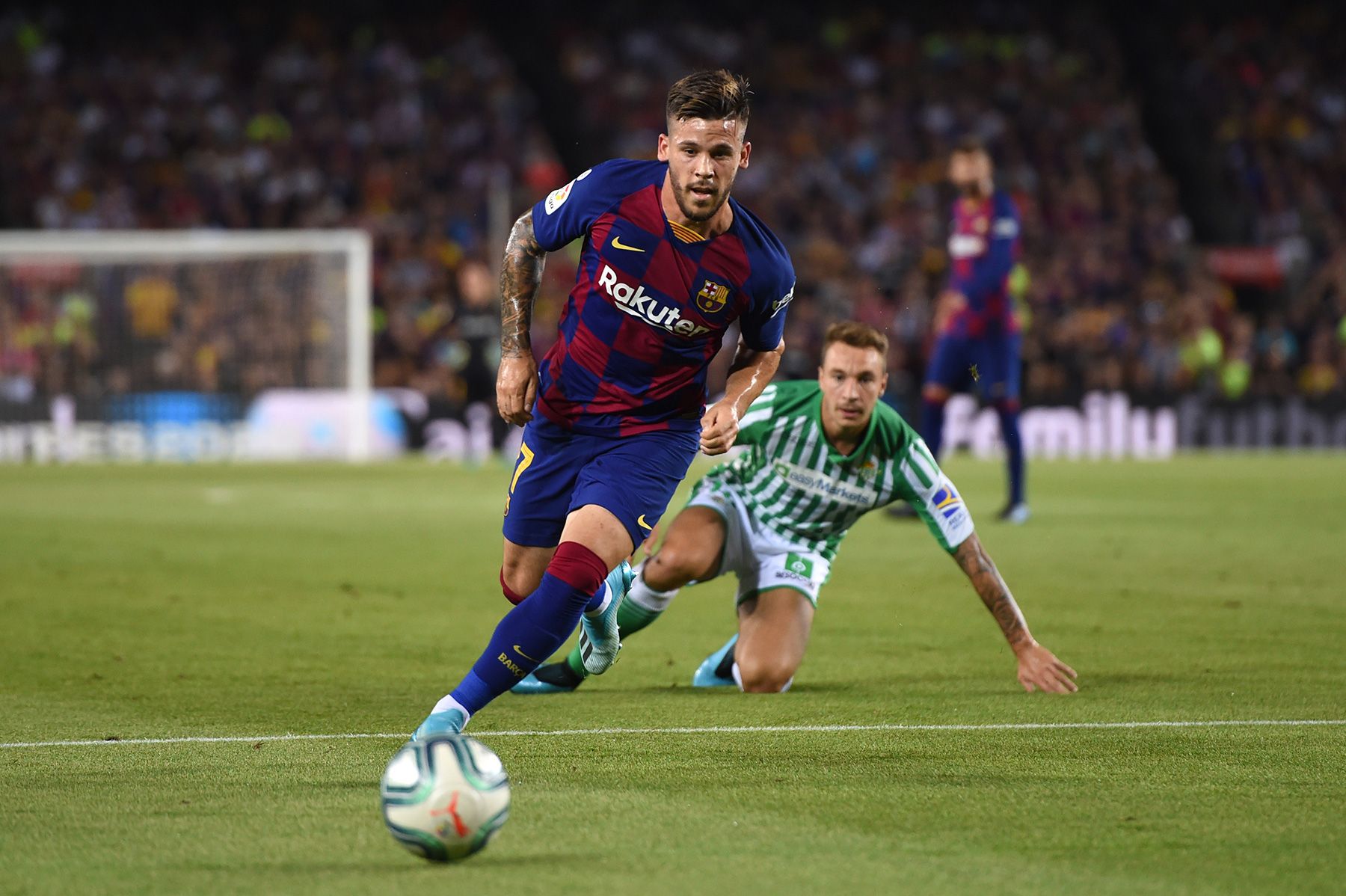 Carles Pérez in the match of the Barça against the Betis