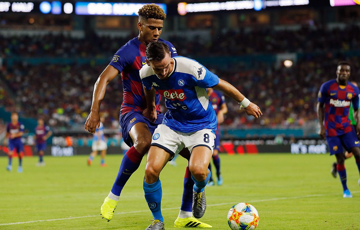 Jean-Clair Todibo, during a friendly match against Napoli