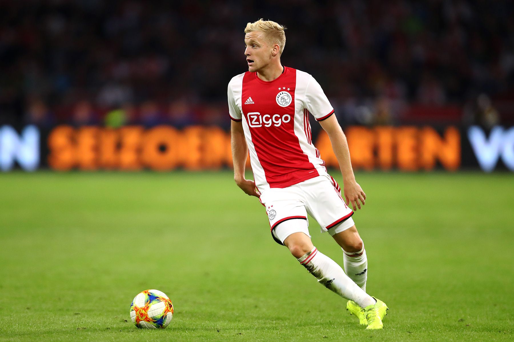 Van de Beek in a match with Ajax