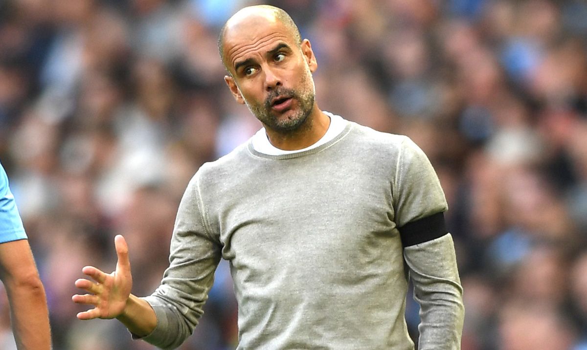Pep Guardiola in a match with the Manchester City