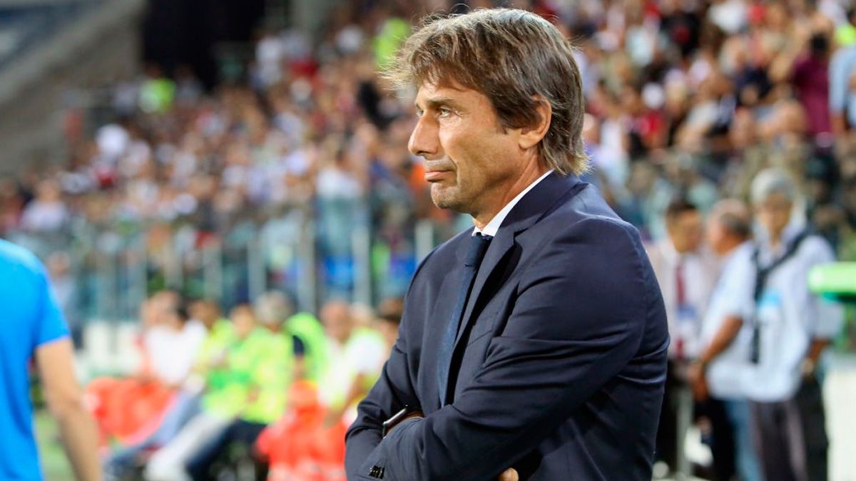 Antonio Conte en un partido del Inter de Milán