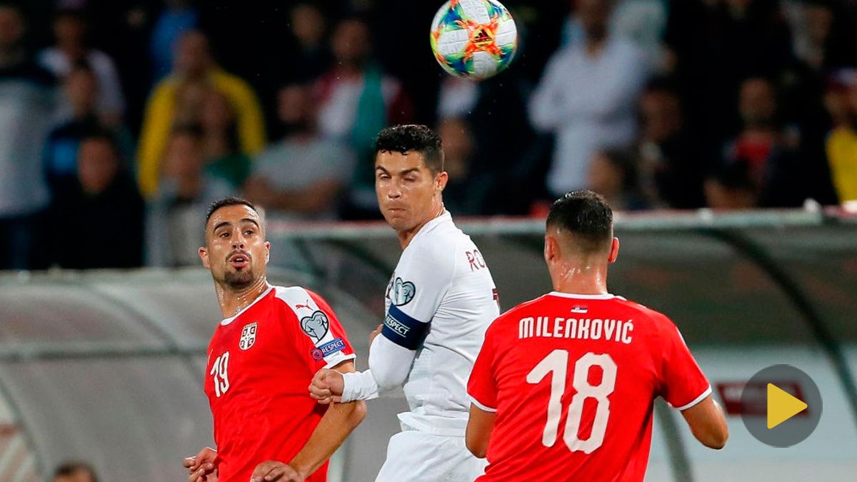 Cristiano Ronaldo in a match of the Portugal national team