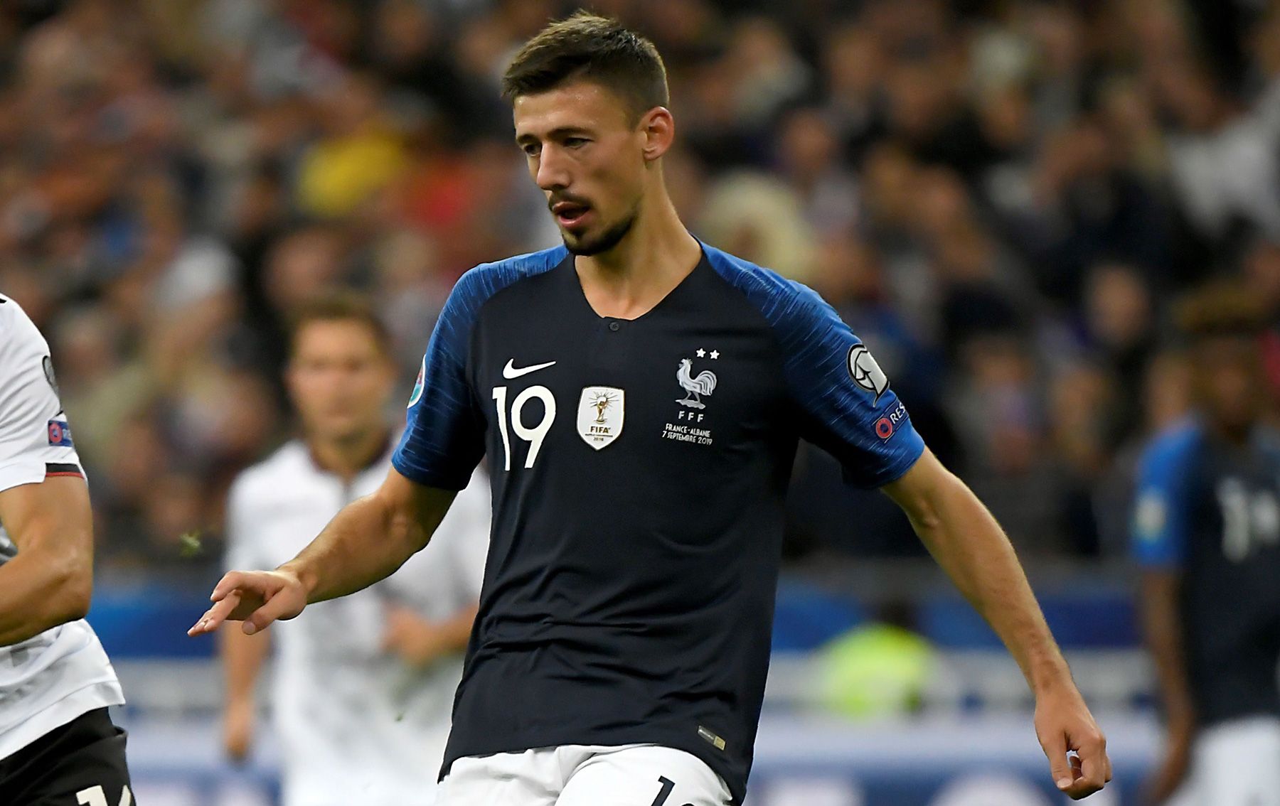 Clément Lenglet in a match with the selection of France