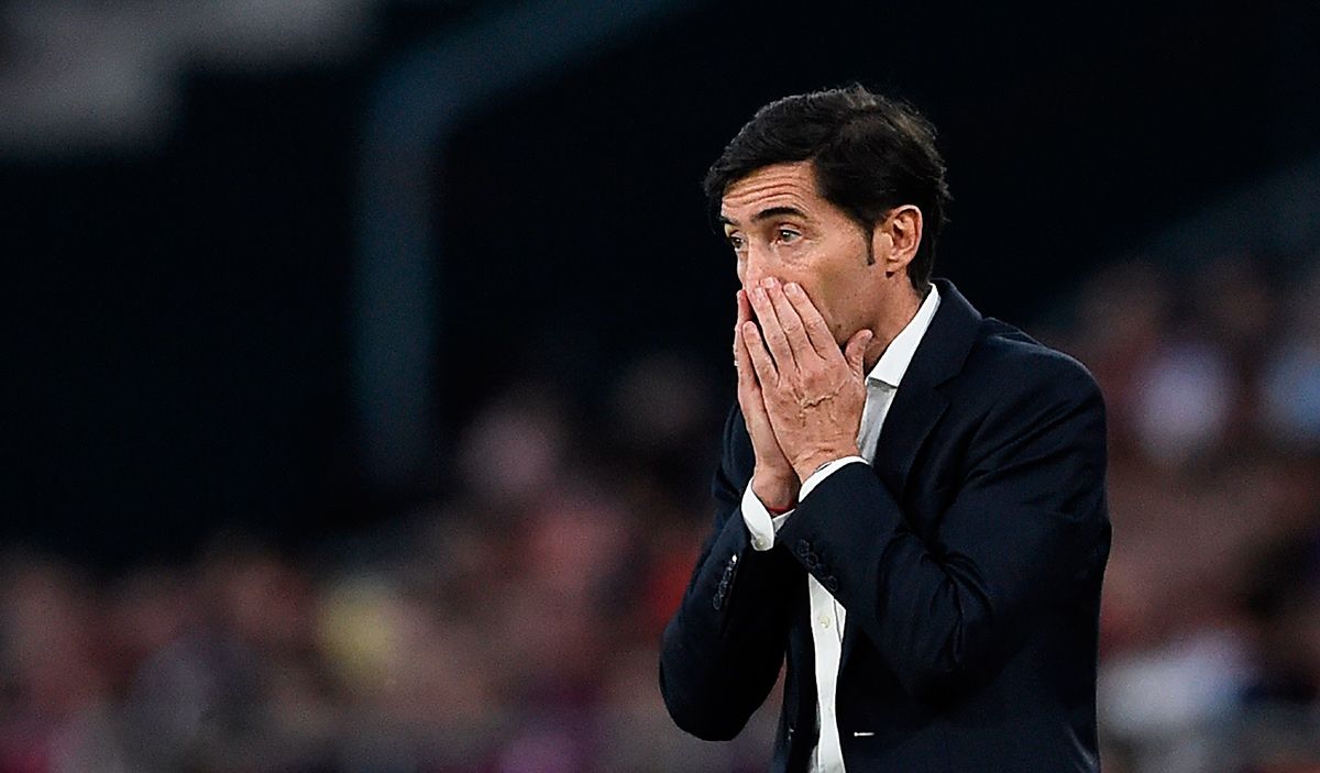 Marcelino García Toral, regretting an occasion of goal failed of Valencia