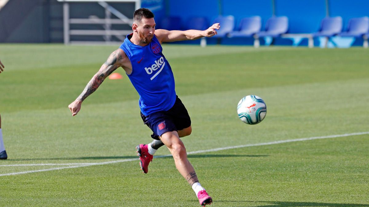 Leo Messi en un entrenamiento del FC Barcelona | FCB