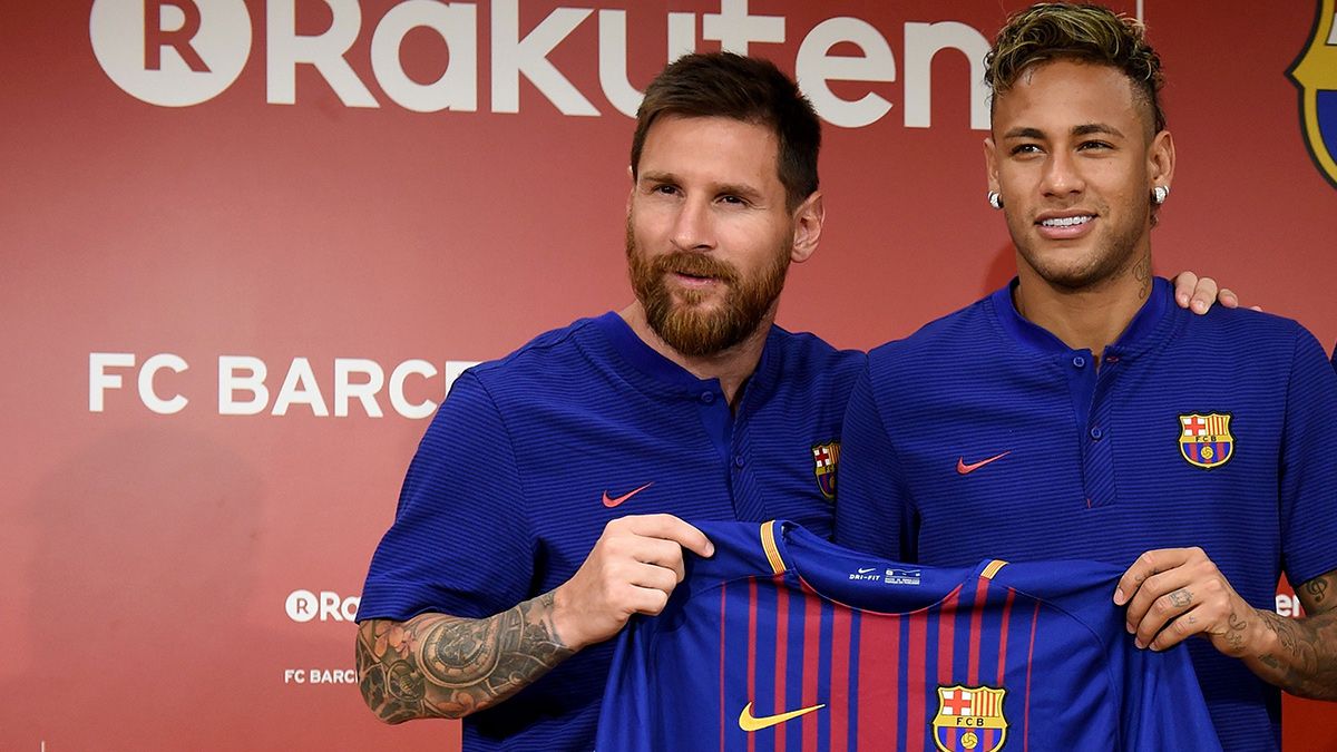 Leo Messi y Neymar en un acto del FC Barcelona