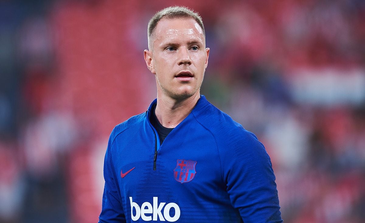 Marc-André Ter Stegen, during a warming with FC Barcelona