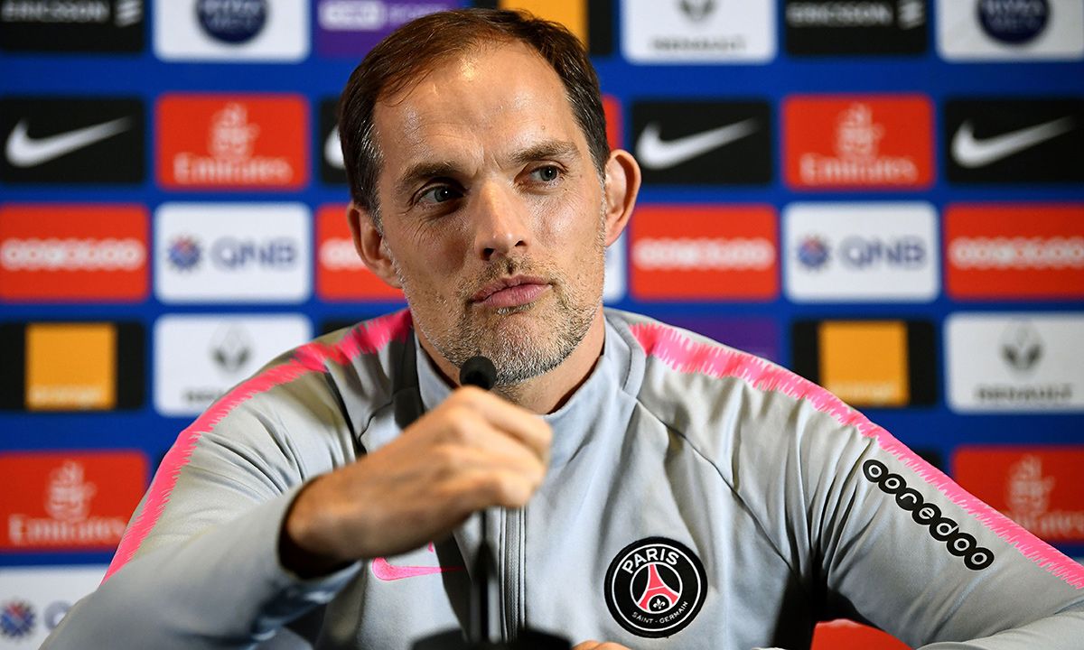 Thomas Tuchel, durante una rueda de prensa con el Paris Saint-Germain