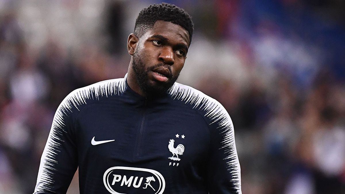 Samuel Umtiti in a match of the french national team