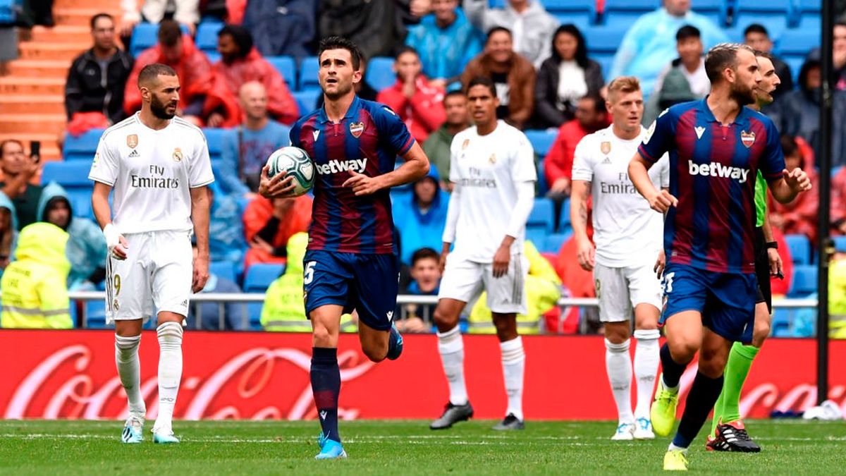 The players of Real Madrid and Levante in a match of LaLiga