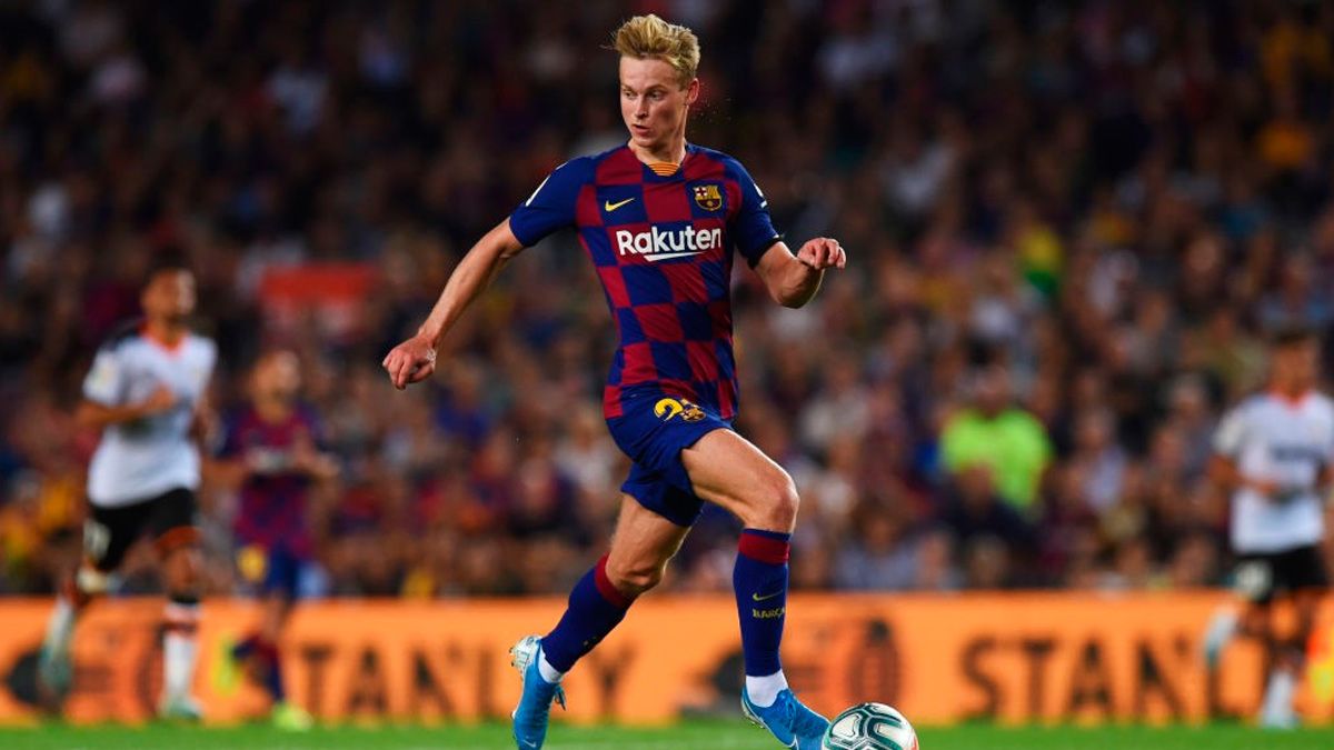 Frenkie de Jong in a match with Barça in LaLiga