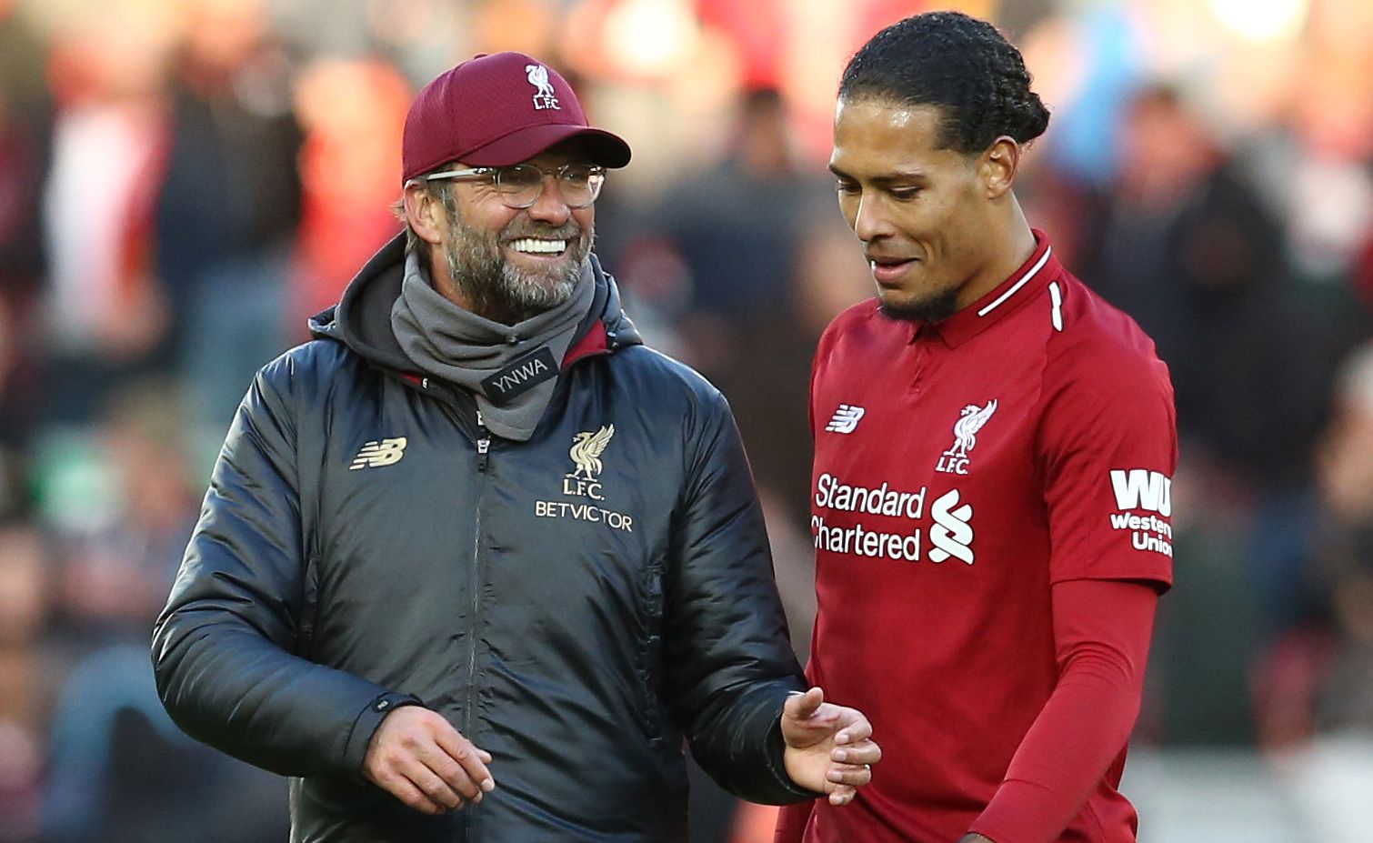 Klopp And Go Dijk after a party of the Liverpool