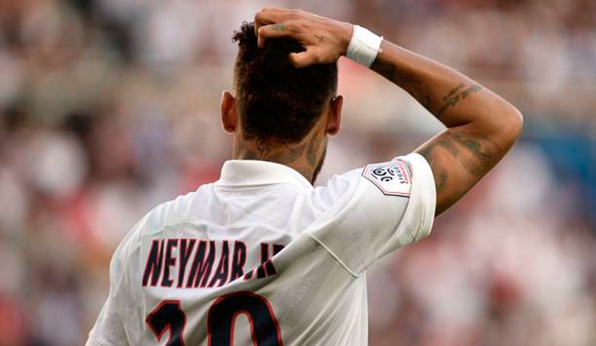Neymar, durante el PSG-Estrasburgo