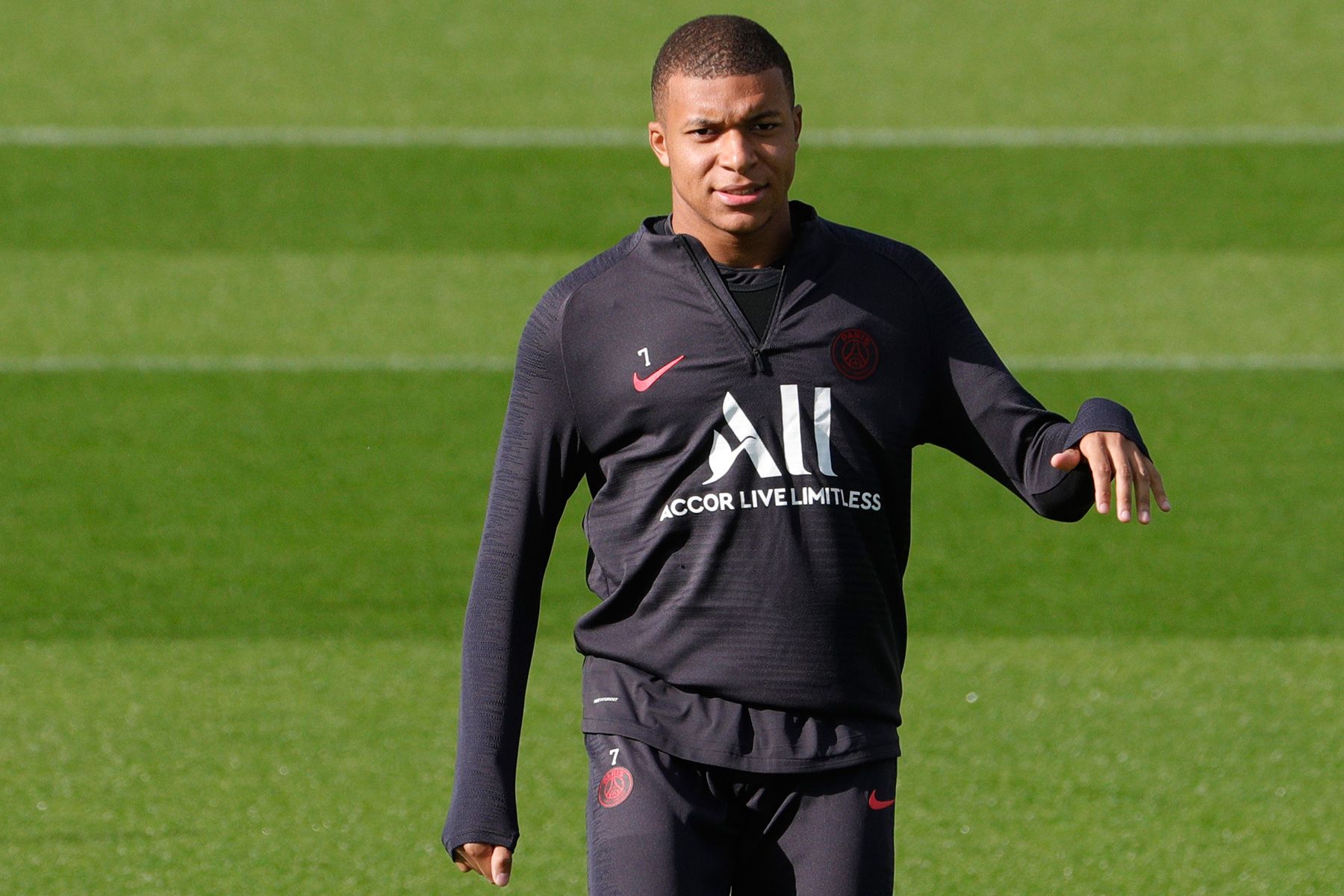 Mbappé In a training with the PSG