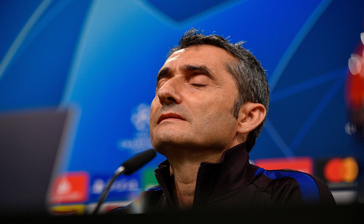 Ernesto Valverde, during a press conference in the Signal Iduna Park