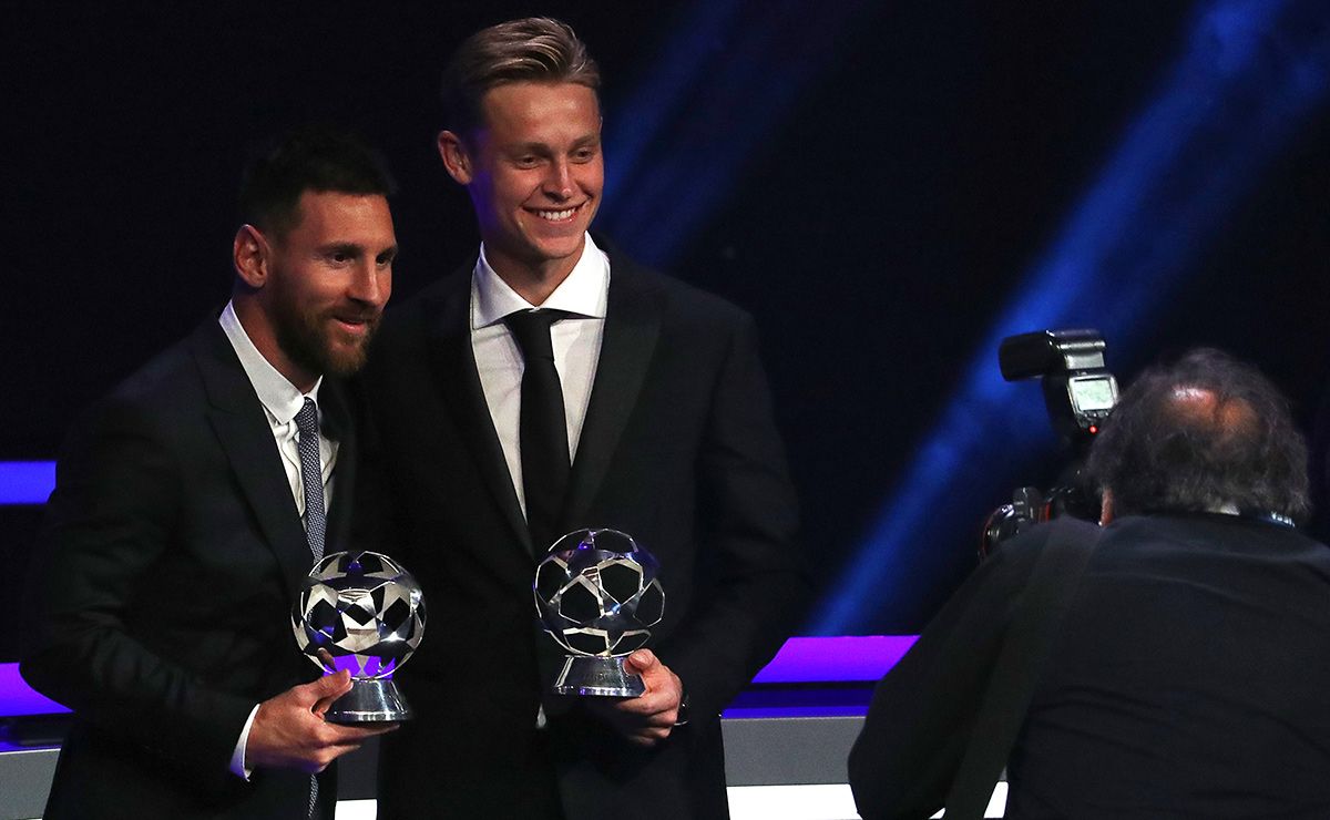 Leo Messi y Frenkie de Jong, Mejor Delantero y Mejor Centrocampista de la pasada Champions