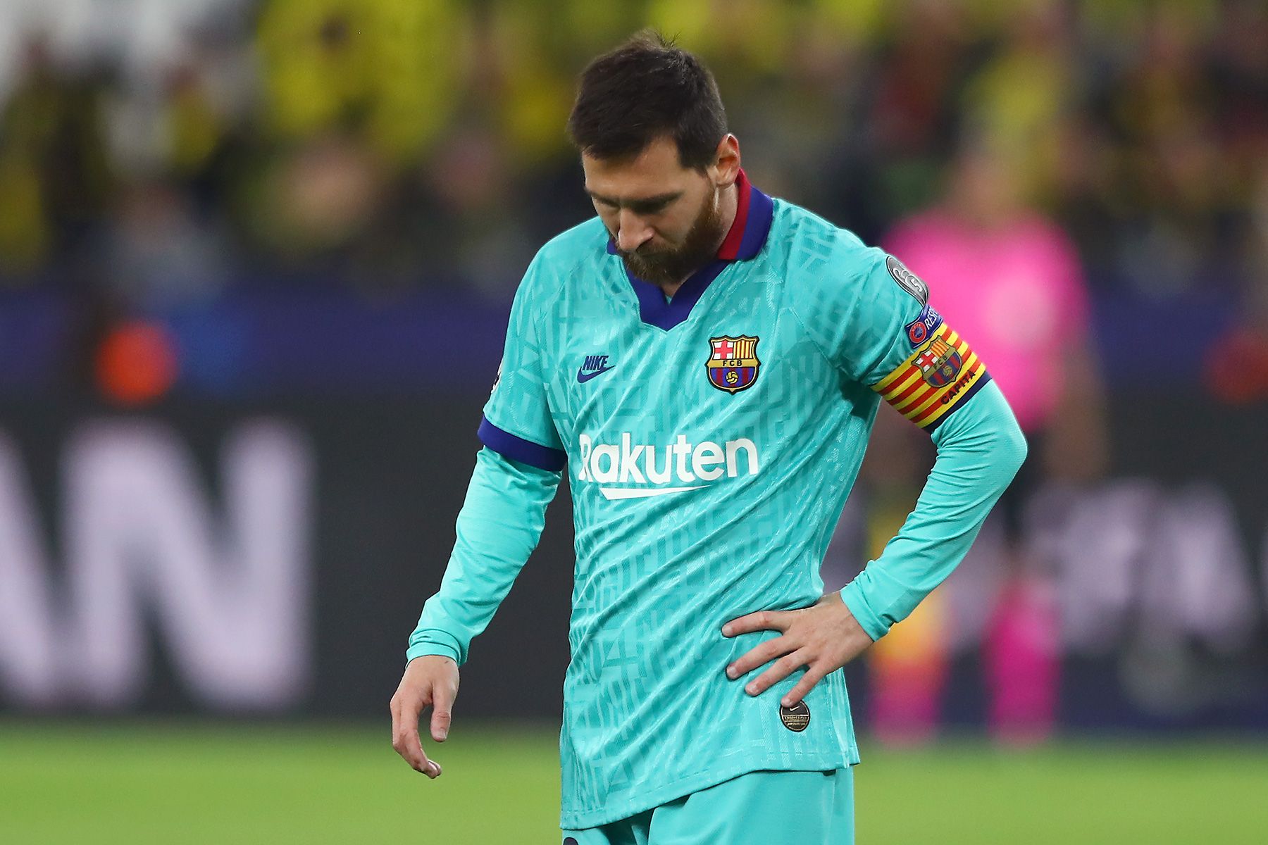 Leo Messi durante el partido contra el Borussia